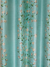 Romee Green Floral Patterned Set of 1 Door Curtains