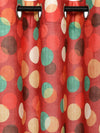 Romee Red Geometric Patterned Set of 1 Door Curtains