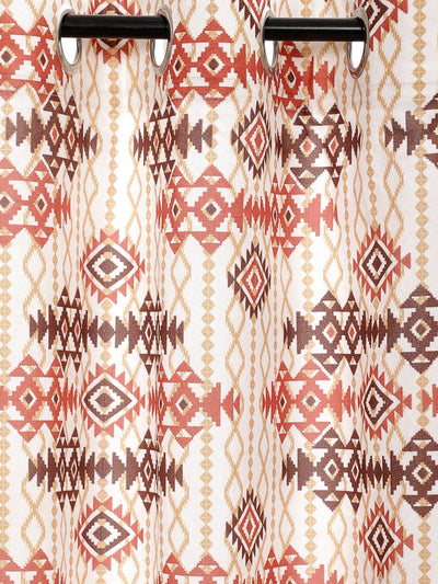 Romee Cream Ethnic Motifs Patterned Set of 1 Door Curtains