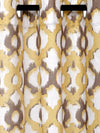 Romee Off White & Yellow Geometric Patterned Set of 1 Door Curtains