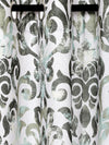 Romee Silver & Green Ethnic Motifs Patterned Set of 1 Door Curtains