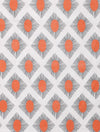 Romee Orange & Off White Ethnic Motifs Patterned Set of 1 Door Curtains