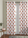 Romee Orange & Off White Ethnic Motifs Patterned Set of 1 Door Curtains