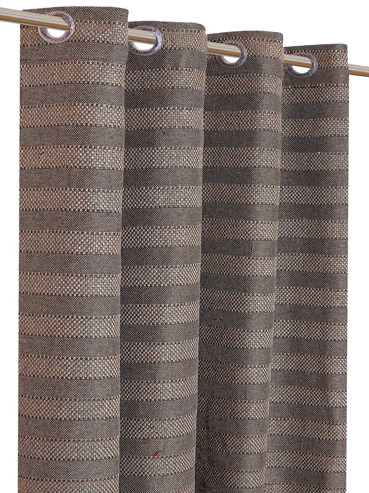 Romee Brown Striped Patterned Set of 2 Door Curtains