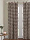 Romee Brown Striped Patterned Set of 2 Door Curtains