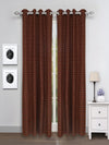 Romee Coffee Brown Striped Patterned Set of 2 Door Curtains