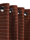 Romee Coffee Brown Striped Patterned Set of 2 Door Curtains