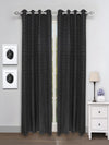 Romee Black Striped Patterned Set of 2 Door Curtains