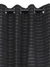 Romee Black Striped Patterned Set of 2 Door Curtains