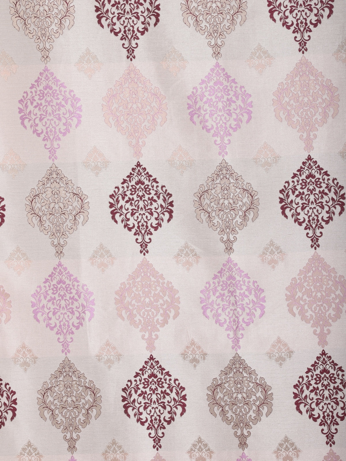 Romee Cream & Purple Classic Patterned Set of 2 Door Curtains