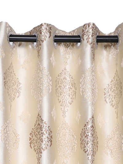 Romee Cream Classic Patterned Set of 2 Door Curtains