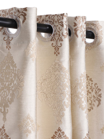 Romee Cream Classic Patterned Set of 2 Door Curtains