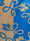 Romee Gold & Blue Floral Patterned Set of 2 Door Curtains