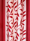 Romee Maroon & Cream Leafy Patterned Set of 2 Door Curtains