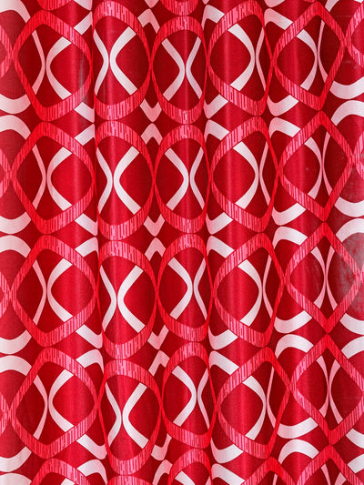 Romee Maroon Geometric Patterned Set of 2 Door Curtains