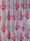 Romee Maroon & Grey Floral Patterned Set of 2 Door Curtains