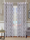 Romee Grey & Off White Floral Patterned Set of 2 Long Door Curtains