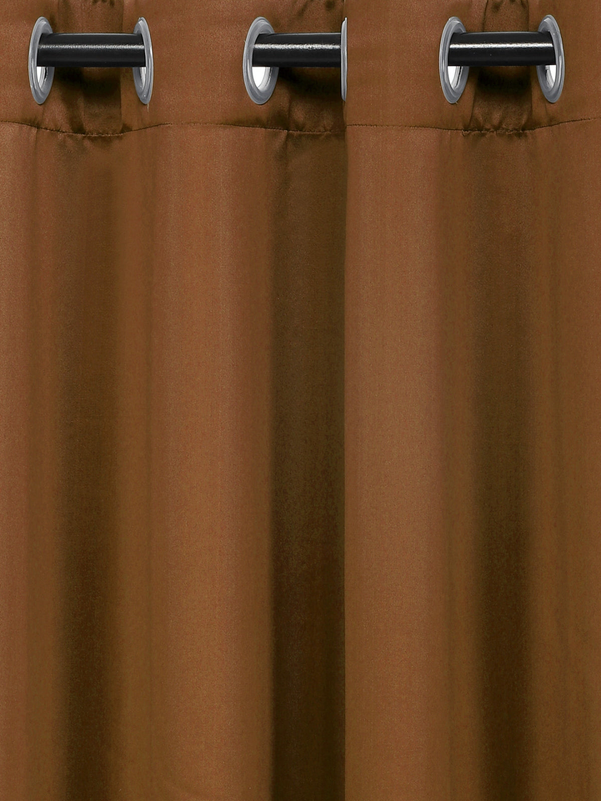 Romee Brown Solid Patterned Set of 2 Door Curtains