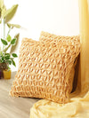 Soft Polyester Chenille Designer Plain Cushion Covers 16 inch x 16 inch Set of 2 - Beige