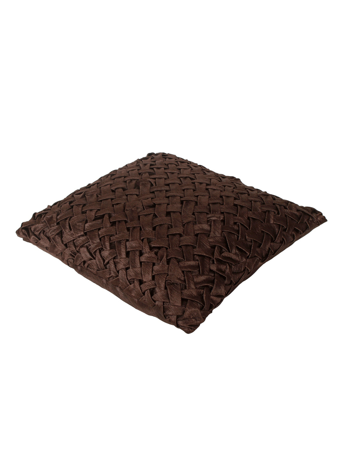 Soft Polyester Chenille Designer Plain Cushion Covers 16 inch x 16 inch Set of 2 - Brown