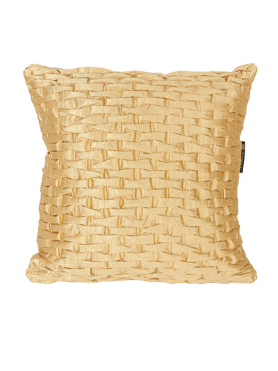 Soft Polyester Chenille Designer Plain Cushion Covers 16 inch x 16 inch Set of 3 - Beige