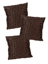 Brown Set of 3 Geometric Chenille Square Cushion Covers