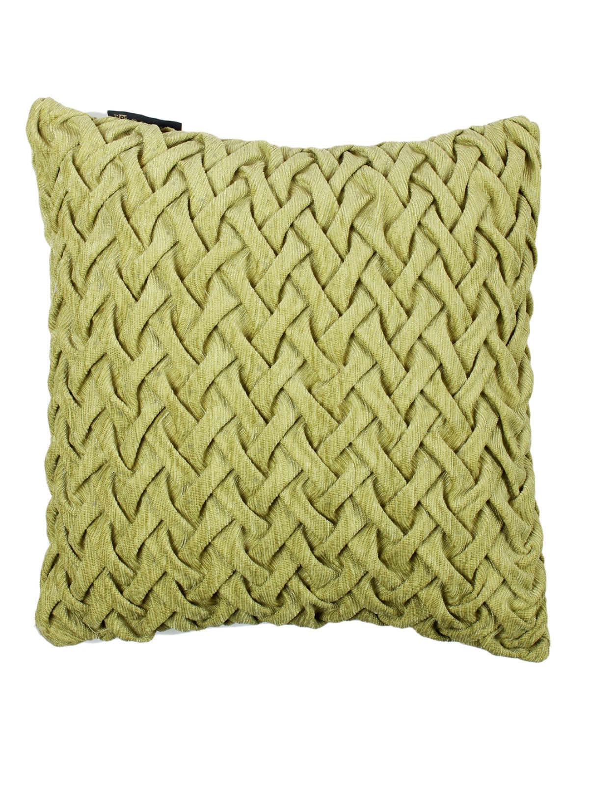Soft Polyester Chenille Designer Plain Cushion Covers 16 inch x 16 inch Set of 3 - Green