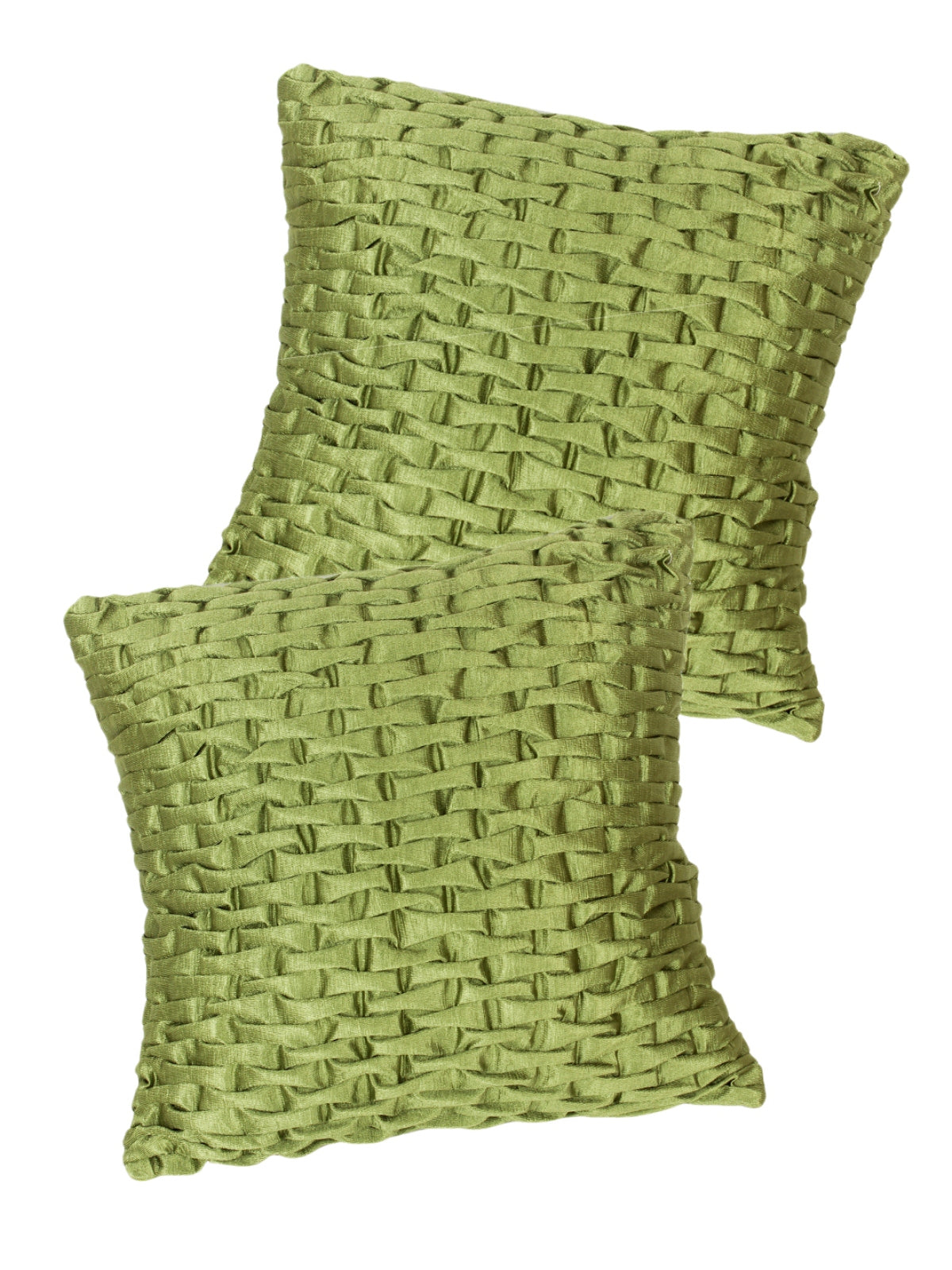 Polyester Fabric Geometric Cushion Cover 16x16 Set of 2 - Green