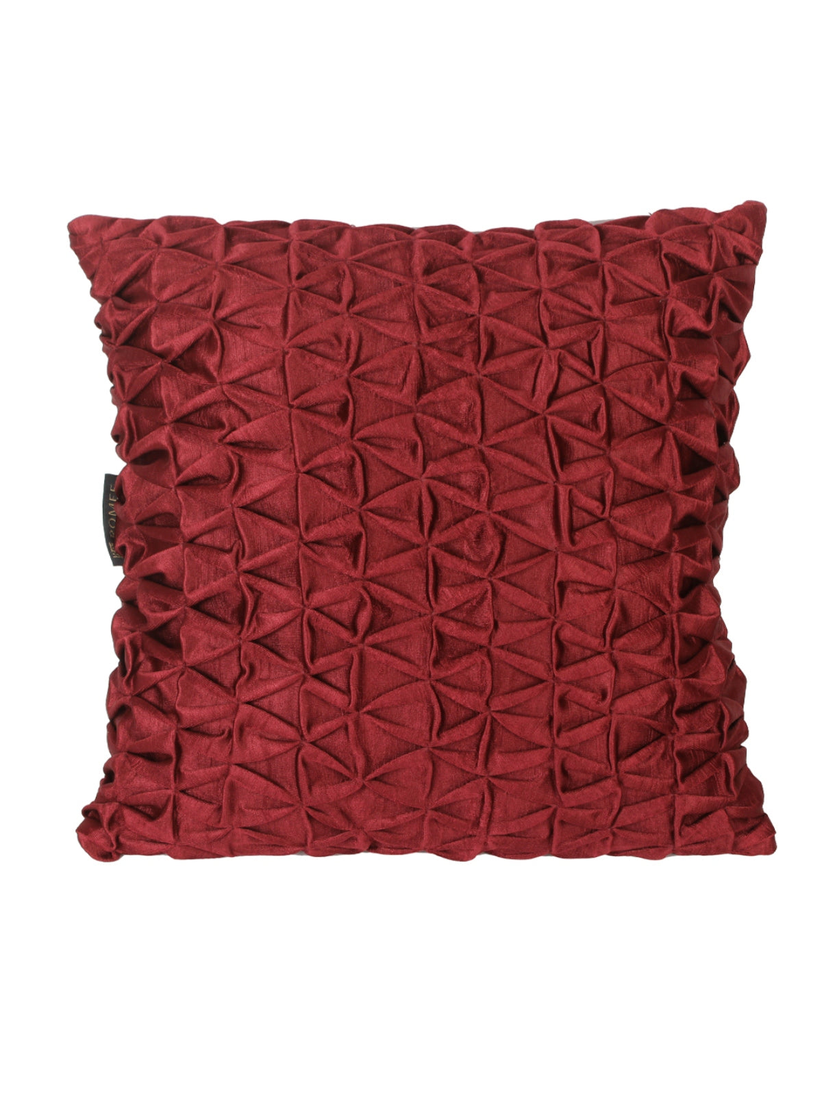 Polyester Fabric Geometric Cushion Cover 16x16 Set of 2 - Maroon