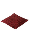 Maroon Set of 2 Geometric Chenille Square Cushion Covers