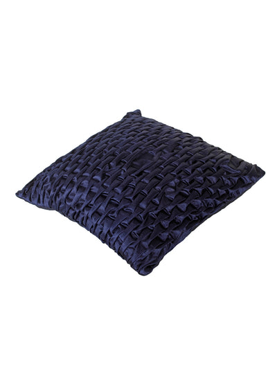Soft Polyester Chenille Designer Plain Cushion Covers 16 inch x 16 inch Set of 2 - Navy Blue