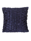 Soft Polyester Chenille Designer Plain Cushion Covers 16 inch x 16 inch Set of 3 - Navy Blue