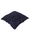 Soft Polyester Chenille Designer Plain Cushion Covers 16 inch x 16 inch Set of 3 - Navy Blue