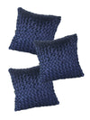 Navy Blue Set of 3 Chenille 16 Inch x 16 Inch Cushion Covers