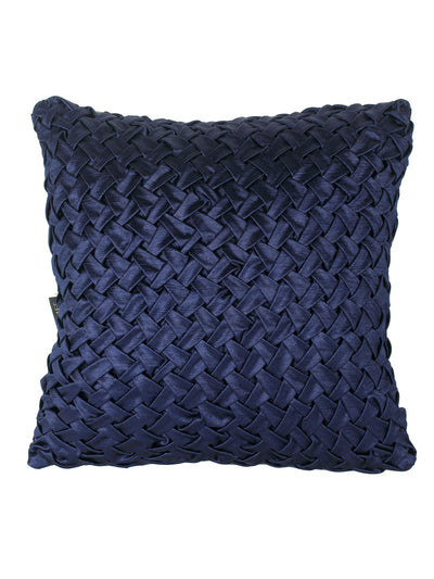 Navy Blue Set of 3 Chenille 16 Inch x 16 Inch Cushion Covers