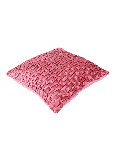 Soft Polyester Chenille Designer Plain Cushion Covers 16 inch x 16 inch Set of 2 - Pink