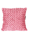 Soft Polyester Chenille Designer Plain Cushion Covers 16 inch x 16 inch Set of 2 - Pink