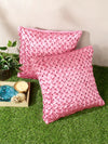 Soft Polyester Chenille Designer Plain Cushion Covers 16 inch x 16 inch Set of 2 - Pink