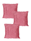 Soft Polyester Chenille Designer Plain Cushion Covers 16 inch x 16 inch Set of 3 - Pink