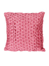 Soft Polyester Chenille Designer Plain Cushion Covers 16 inch x 16 inch Set of 3 - Pink