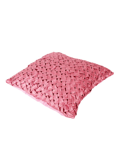 Polyester Fabric Geometric Cushion Cover 16x16 Set of 3 - Pink