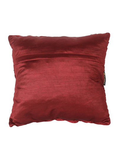 Polyester Fabric Geometric Cushion Cover 16x16 Set of 3 - Maroon