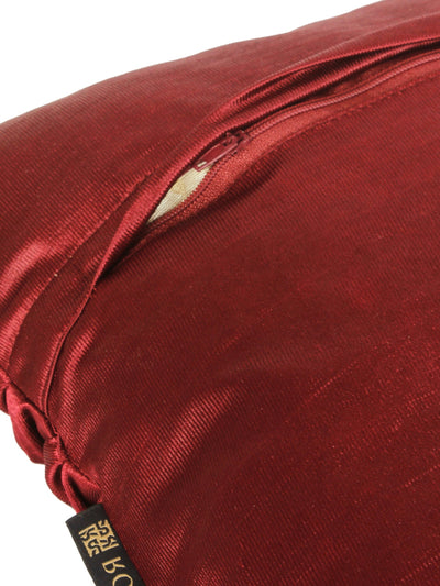 Polyester Fabric Geometric Cushion Cover 16x16 Set of 3 - Maroon