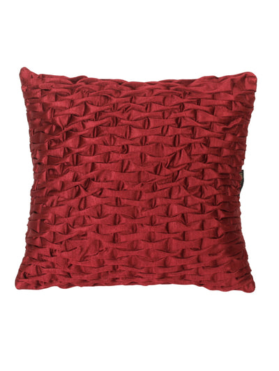 Polyester Fabric Geometric Cushion Cover 16x16 Set of 3 - Maroon