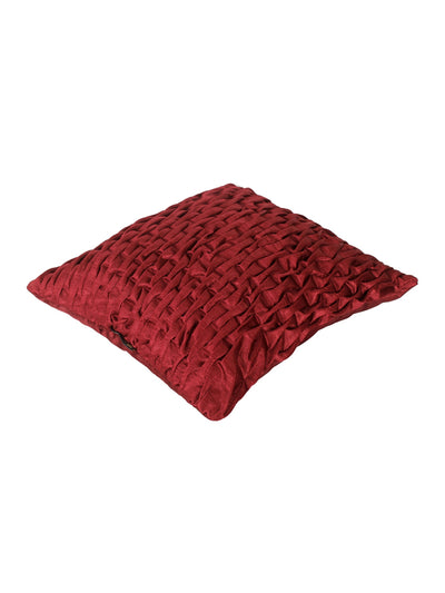 Polyester Fabric Geometric Cushion Cover 16x16 Set of 3 - Maroon