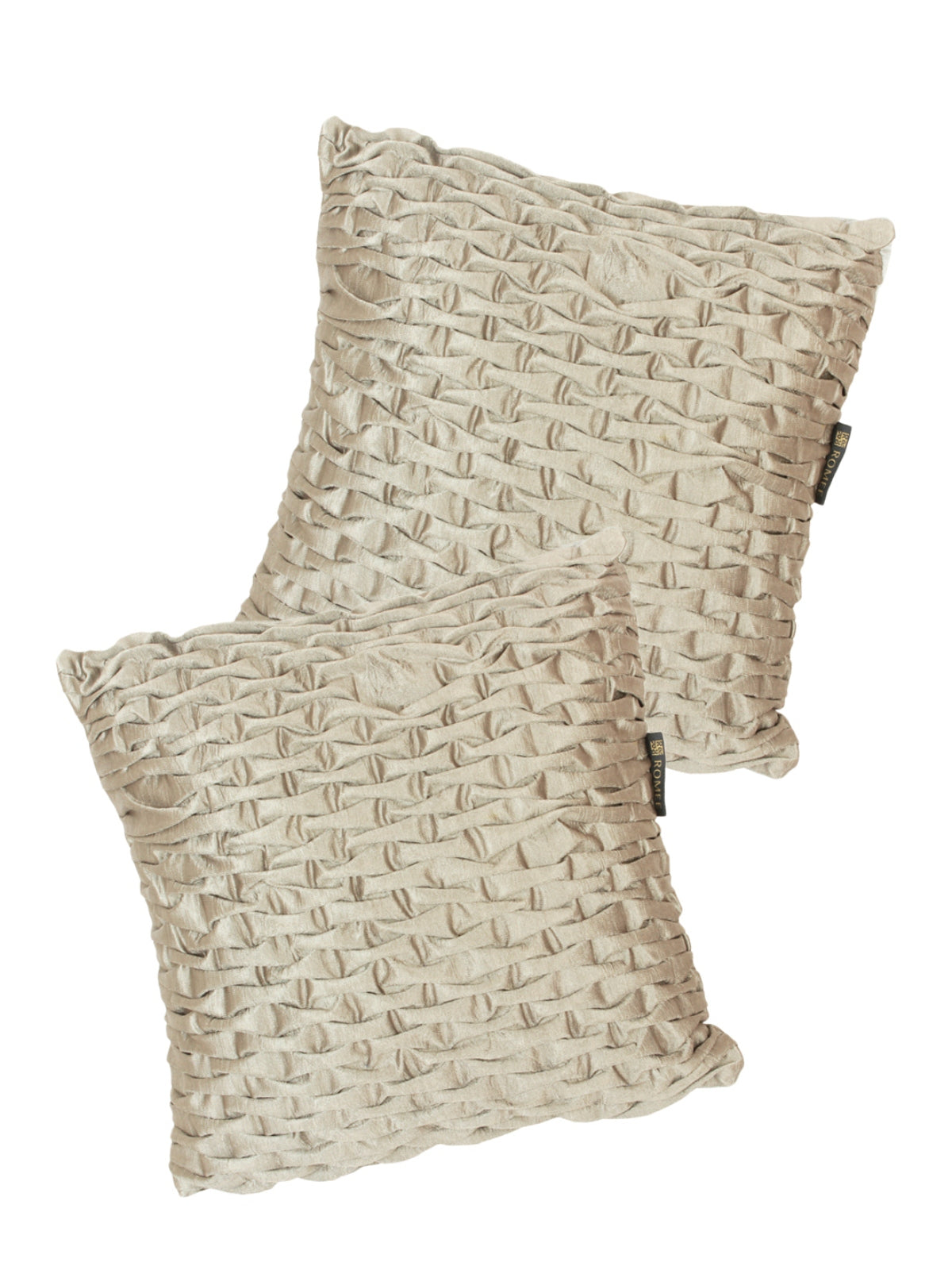ROMEE Silver Geometric Printed Cushion Covers Set of 2