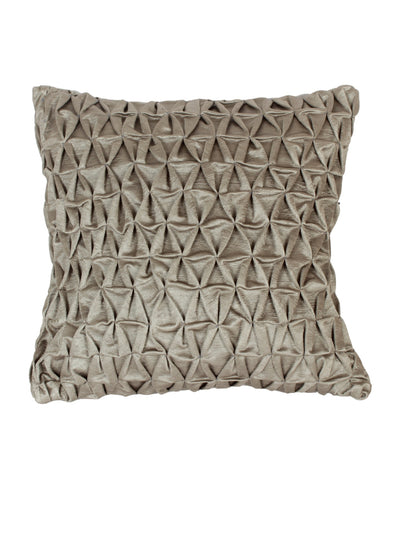 Polyester Fabric Geometric Cushion Cover 16x16 Set of 3 - Silver
