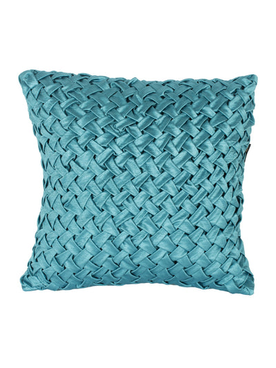 Polyester Fabric Geometric Cushion Cover 16x16 Set of 2 - Turquoise Blue