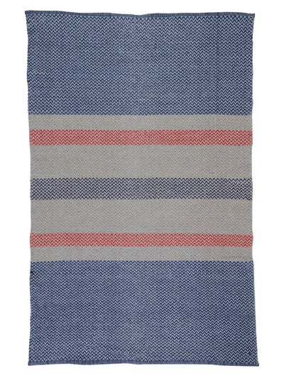 Multicolor 3 ft x 5 ft Striped Patterned Dhurrie