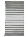 Grey & White 3 ft x 5 ft Stripes Patterned Dhurrie